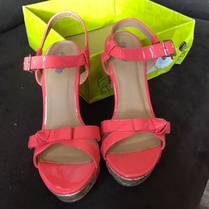 Coral wedge heels